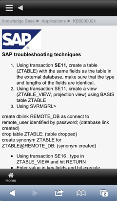 Mobile Knowledge article view page
