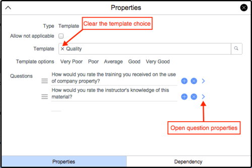 Quiz designer template properties 2