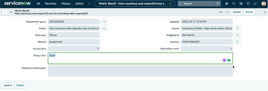 Metric result
