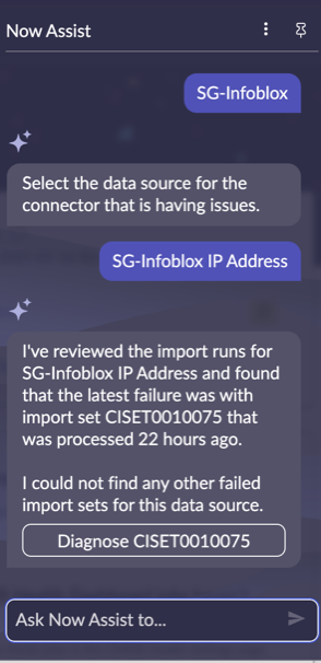 Diagnosing a failed import set with a connector name.