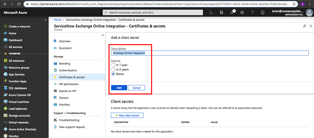 Bouton Ajouter mis en surbrillance dans le portail Microsoft Azure.