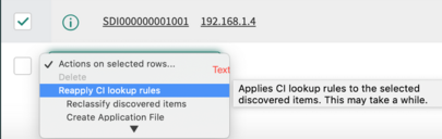 Réappliquez les règles de recherche de CI sur les éléments détectés.