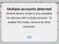 Popup, das angibt, dass mehrere Accounts erkannt wurden