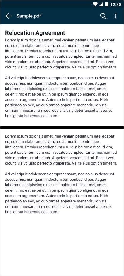 Mobiler Datensatzbildschirm ohne Anhänge