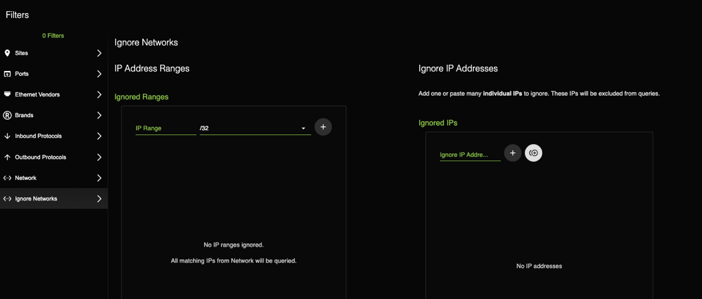 Add networks to ignore
