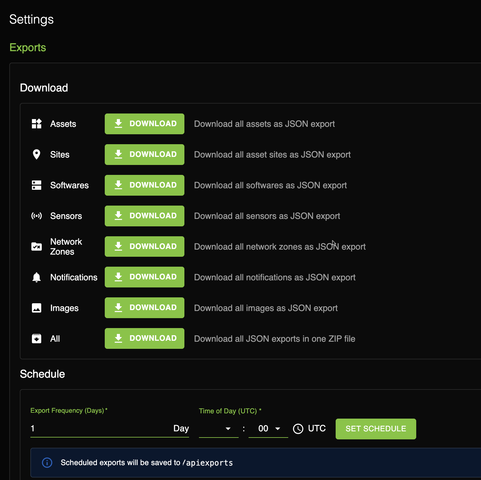 Schedule download