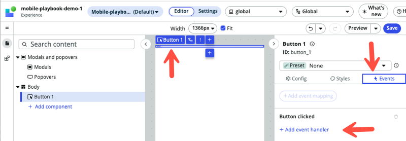 [コンポーネントを手動で構成 (Configure the component manually)] オプションの選択方法を示す UI Builder のユーザーインターフェイス。