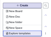 Main create menu of CWM.