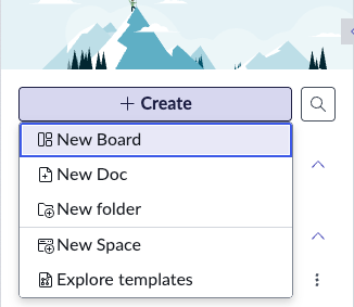 Create Space option in CWM workspace.