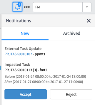 External dependency notification example.