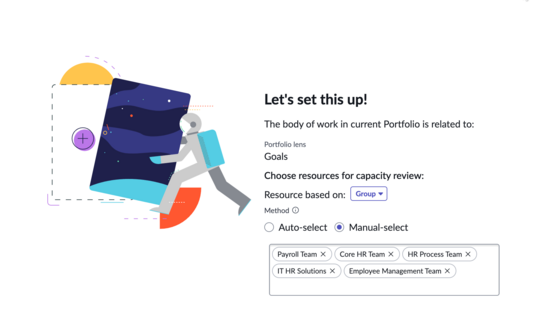 Resource criteria screen in Capacity.
