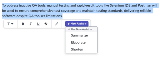 Summarize, elaborate, or shorten the selected text