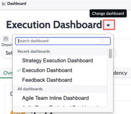 select a dashboard in strategic planning.