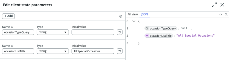 Client-Statusparameter für besondere Anlässe.