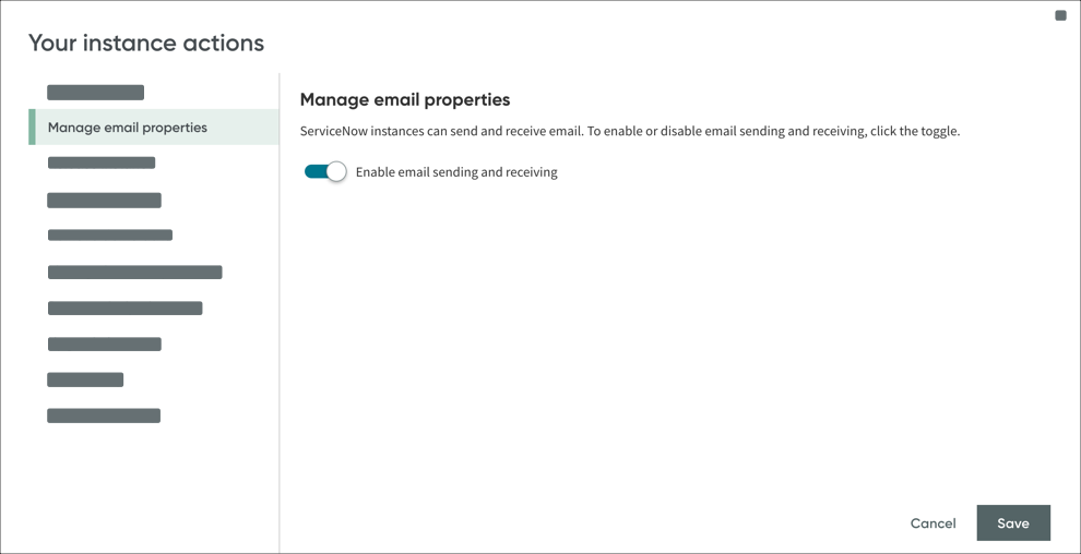 Verwalten Sie E-Mail-Eigenschaften für eine Instanz