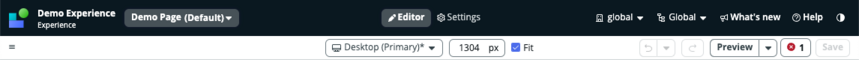Obere Leiste des UI Builders.