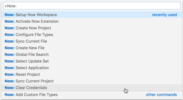 Richten Sie den Befehl „Now Workspace“ ein