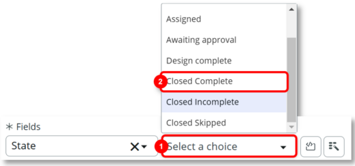 Wählen Sie die Option „Abgeschlossen“ aus.