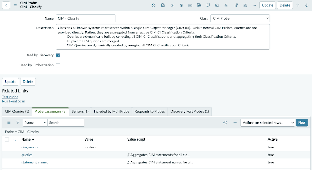CIM - Classify probe record