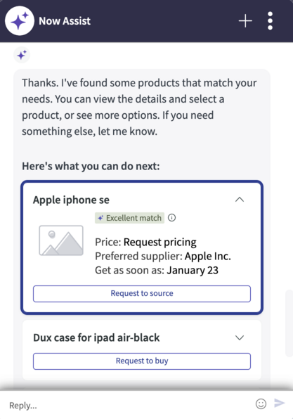 List of products that is based on a search result.