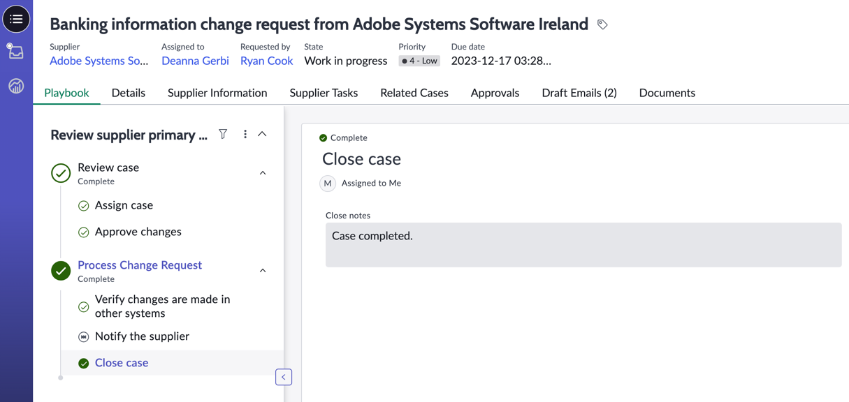 Review supplier primary data request playbook.