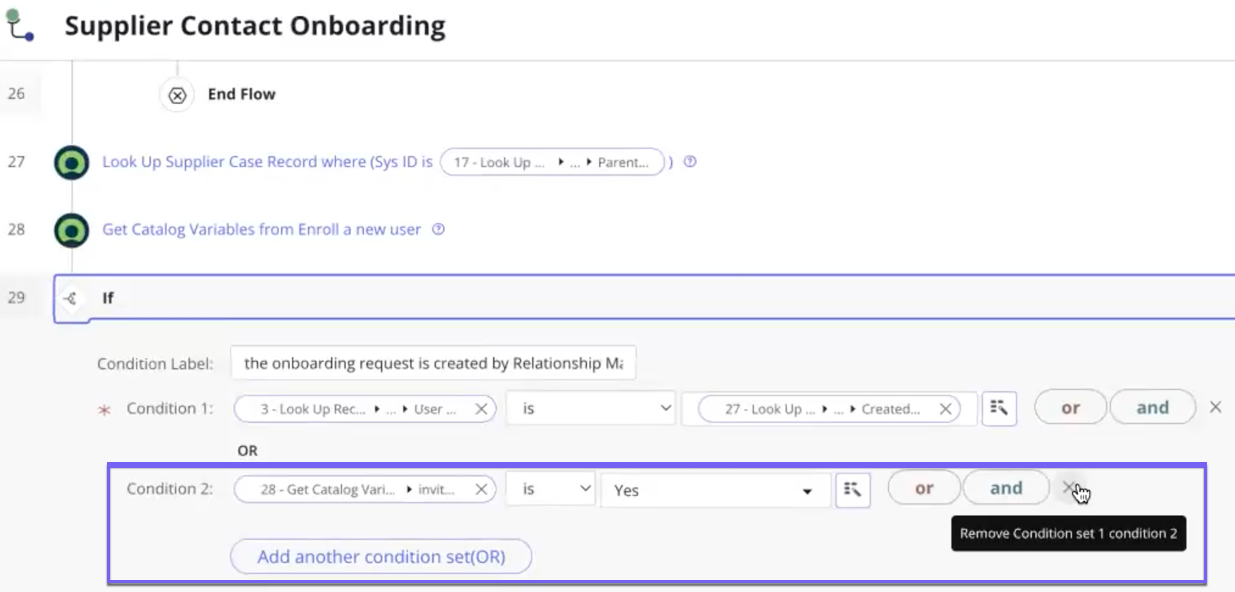 Supplier Contact Onboarding flow.