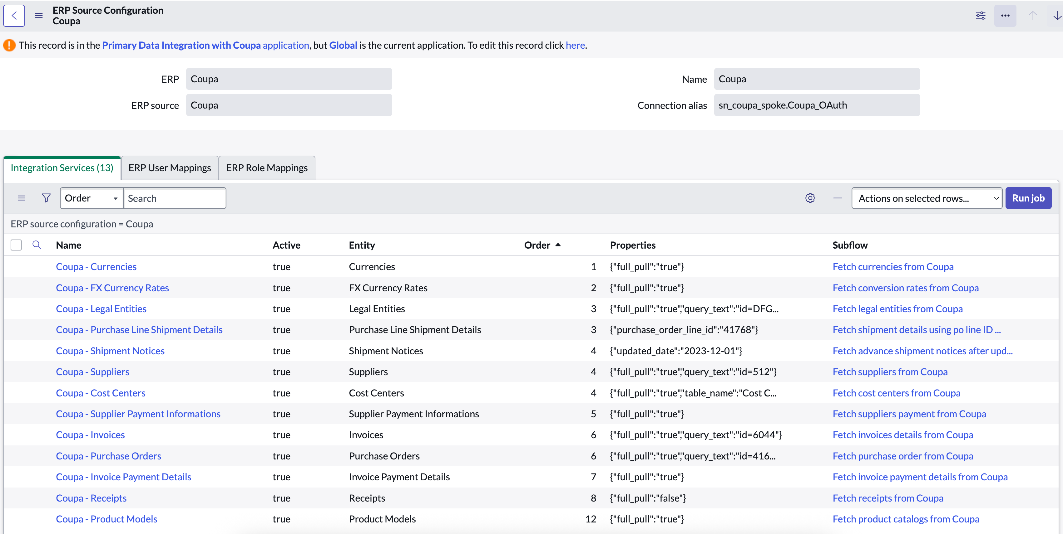 ERP Source Configuration of Coupa