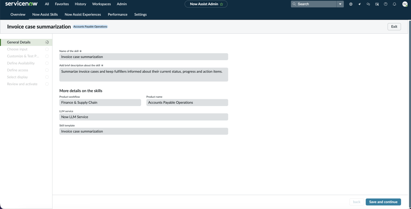 Invoice case summarization in Now Assist