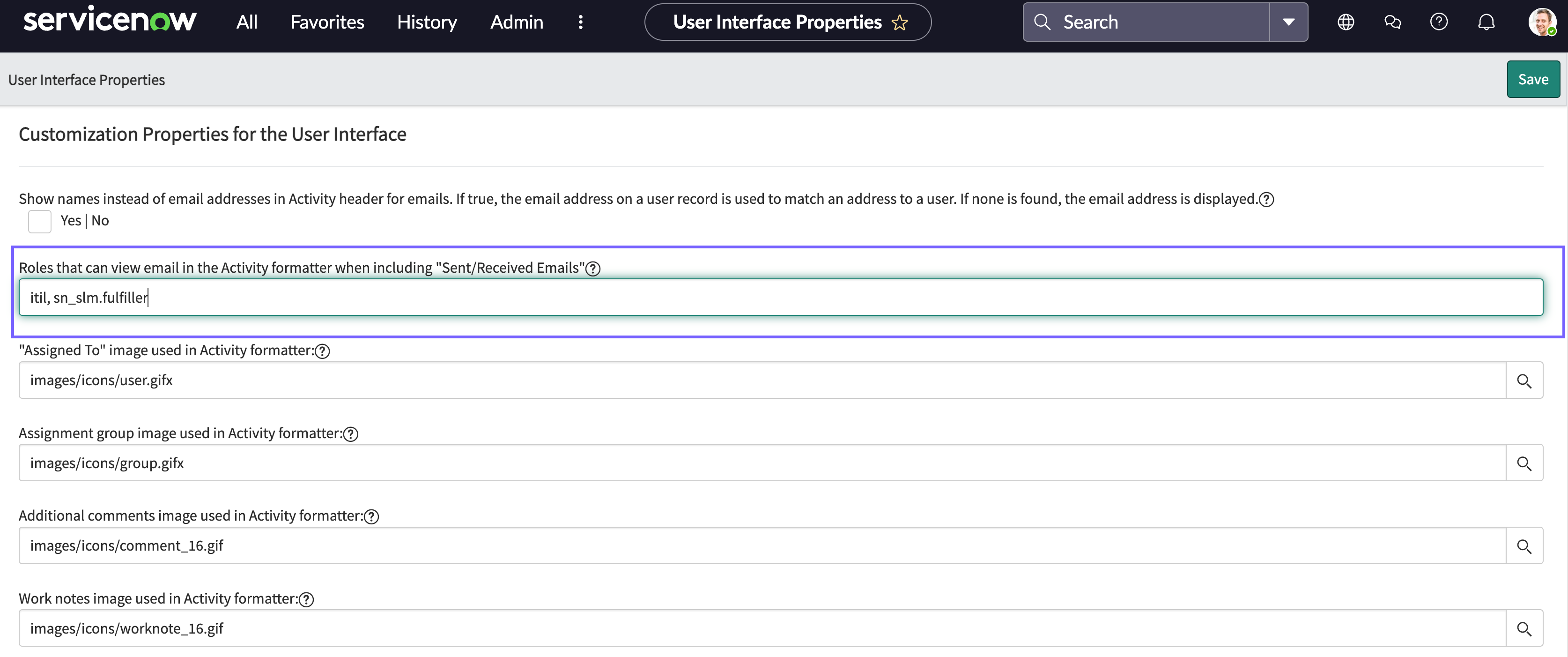 Added required roles in the Roles that can view email in the Activity formatter when including Sent/Received Emails field