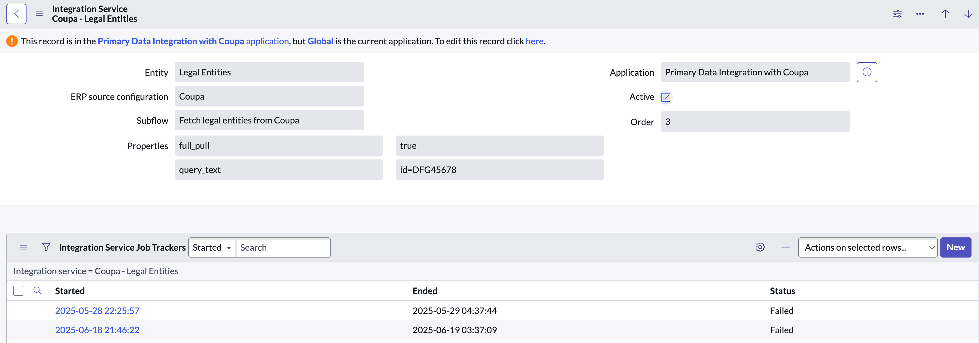 Look up primary data in Coupa