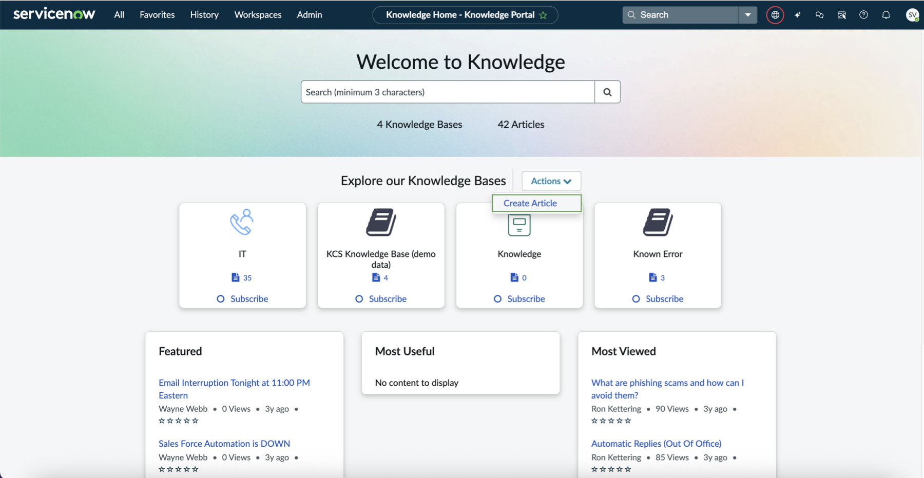 Knowledge article