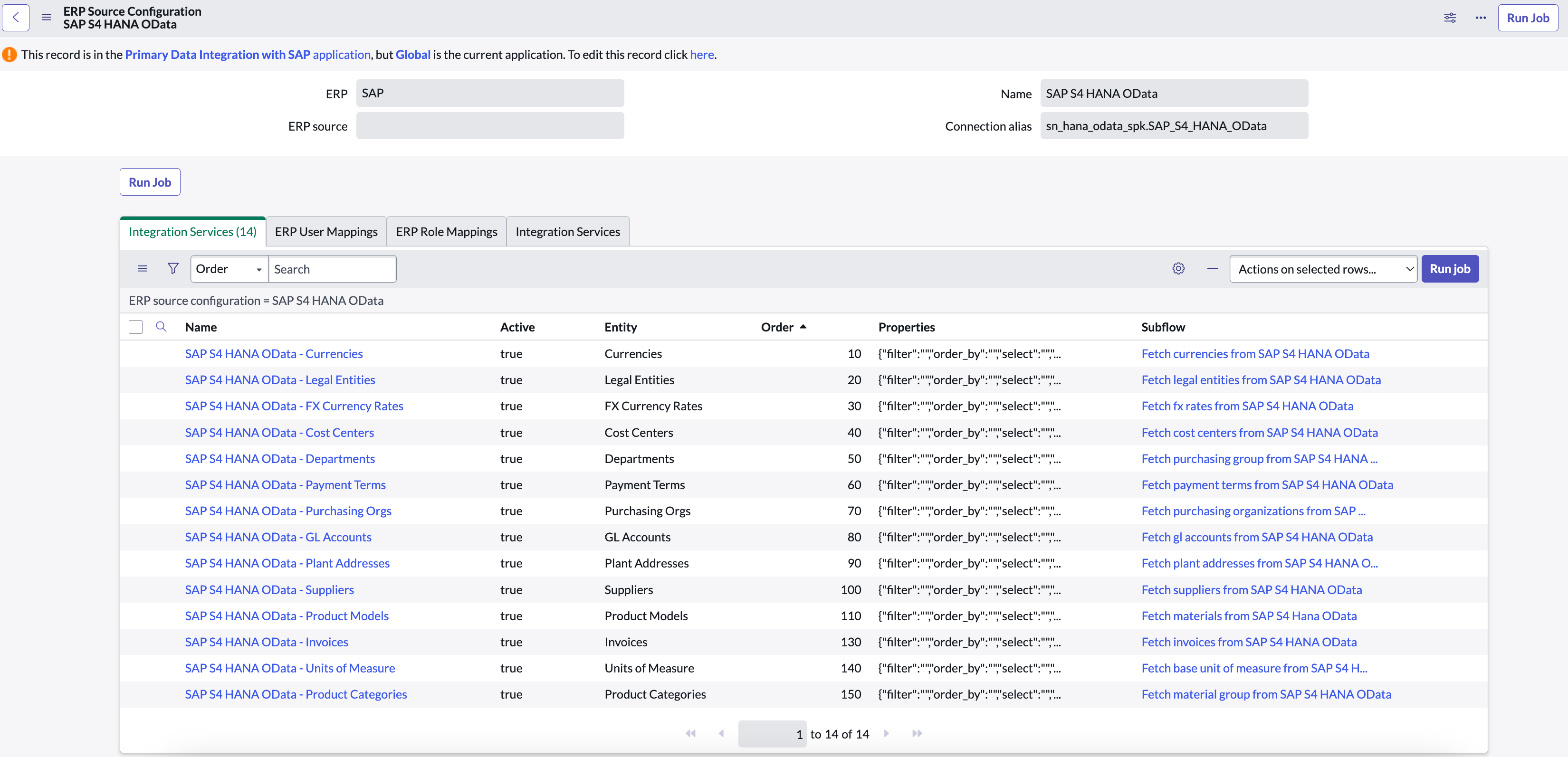 ERP Source Configuration of S4 HANA