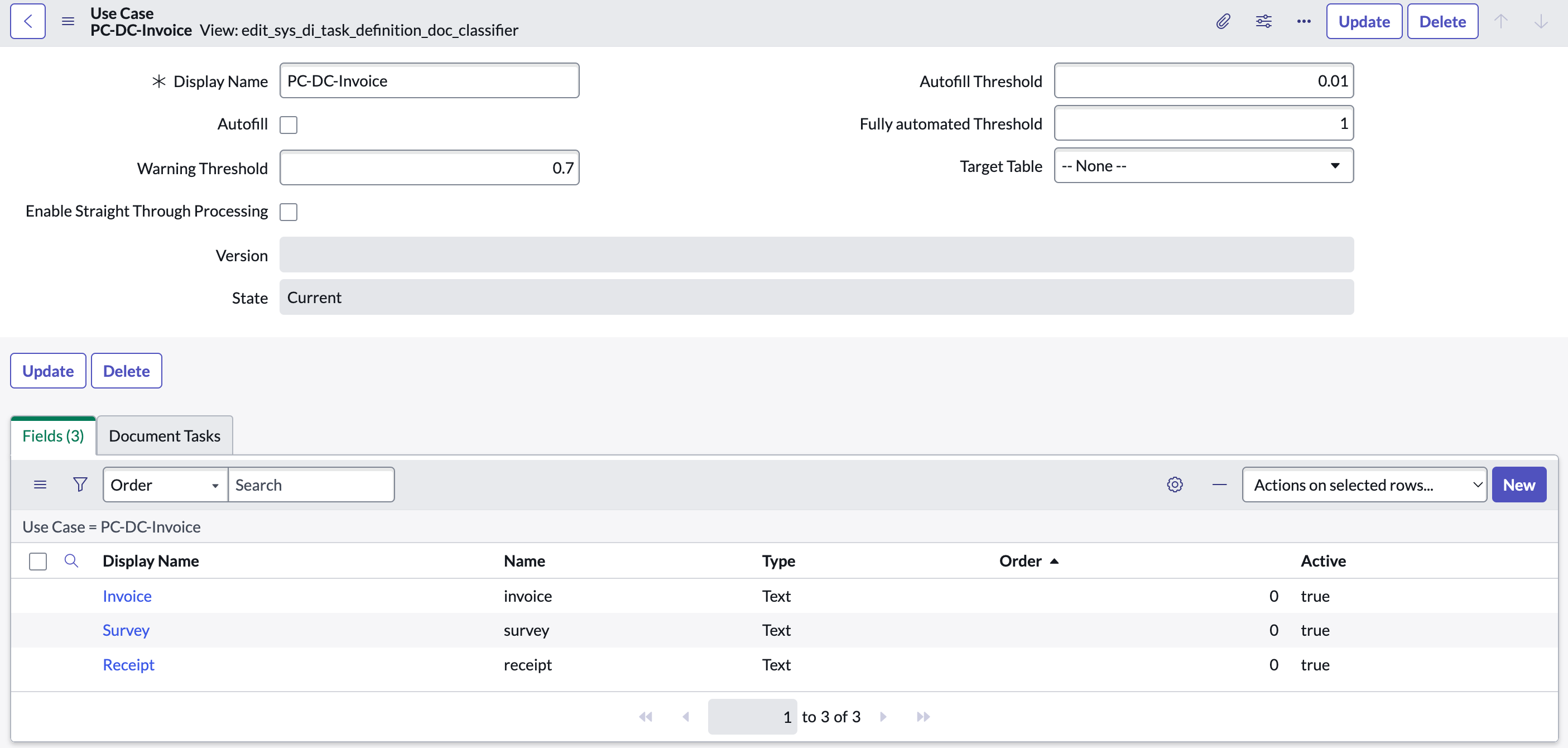 Cas d’utilisation de classification de documents avec classes