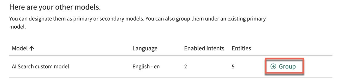 Dans la section Voici vos autres modèles, la fonction Groupe est mise en évidence.