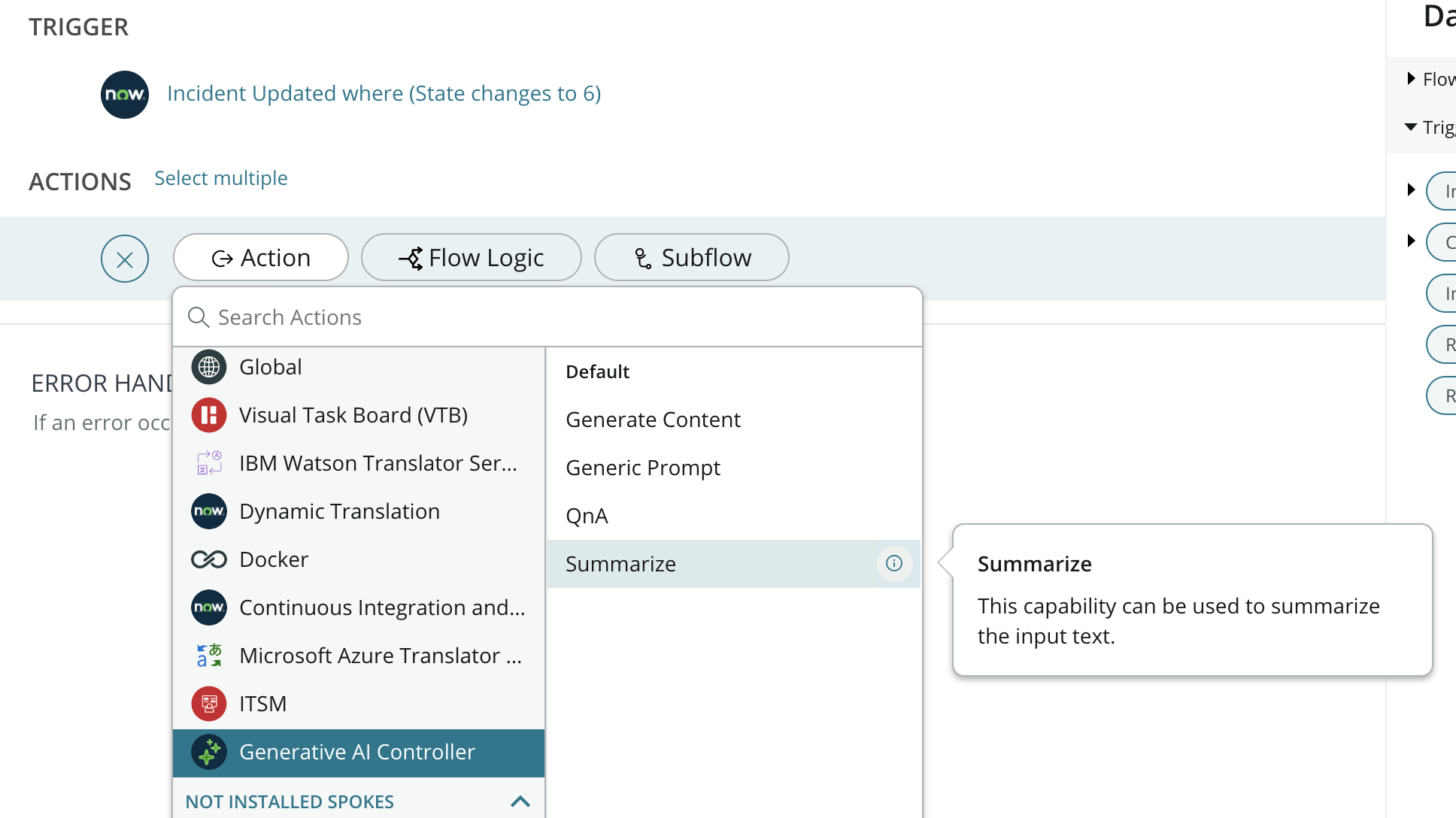 Contrôleur de l'IA générative Résumez l’action.