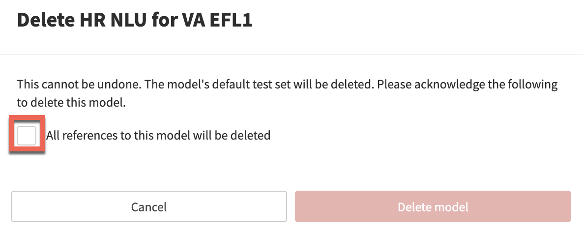 Fenêtre contextuelle de confirmation pour supprimer le modèle