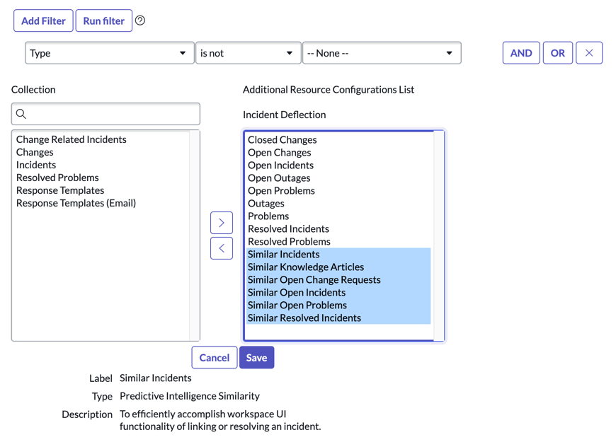 Modifier le formulaire des membres affichant la similarité avec Intelligence prédictive Ressources supplémentaires déplacées vers la liste de configurations des ressources supplémentaires.