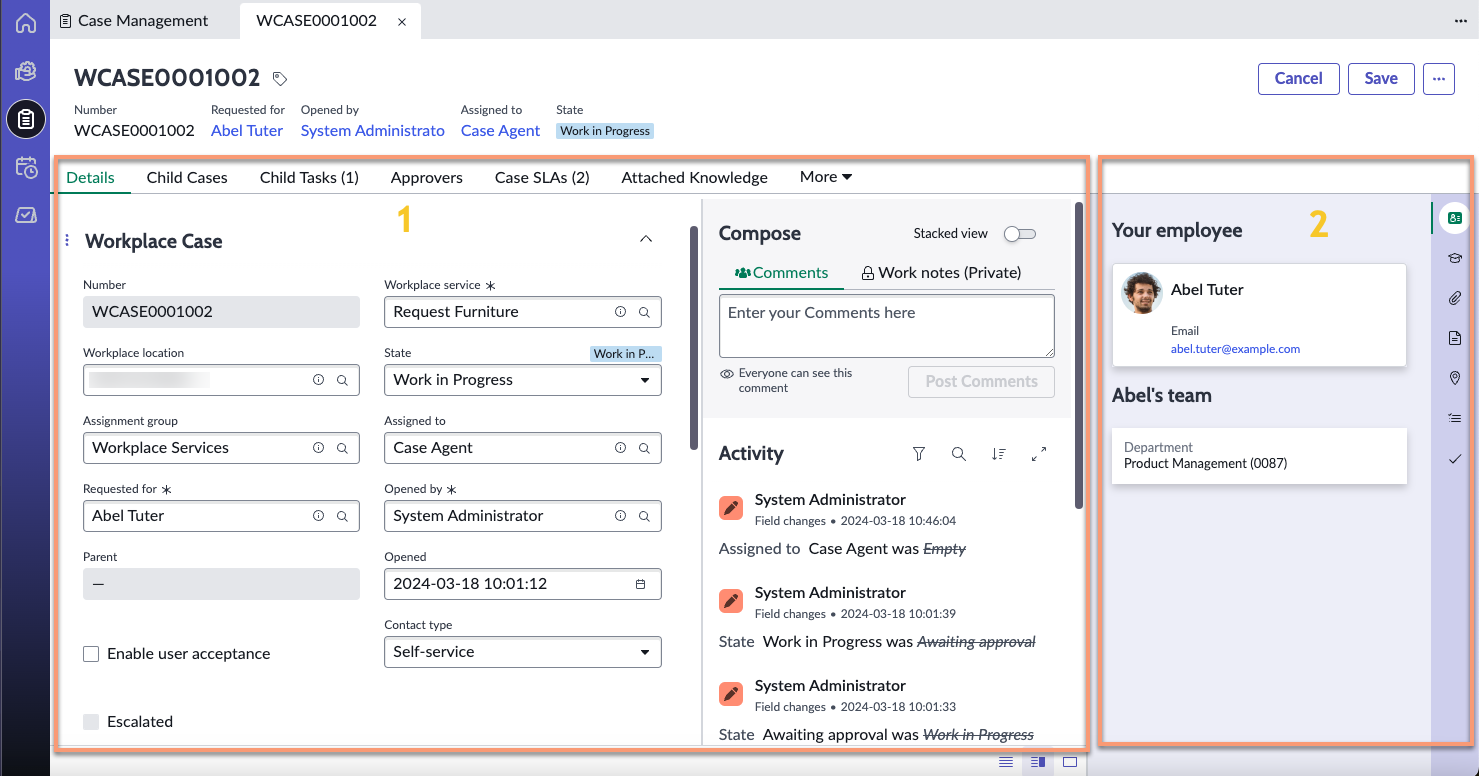Gestion des tickets : page des détails du ticket.