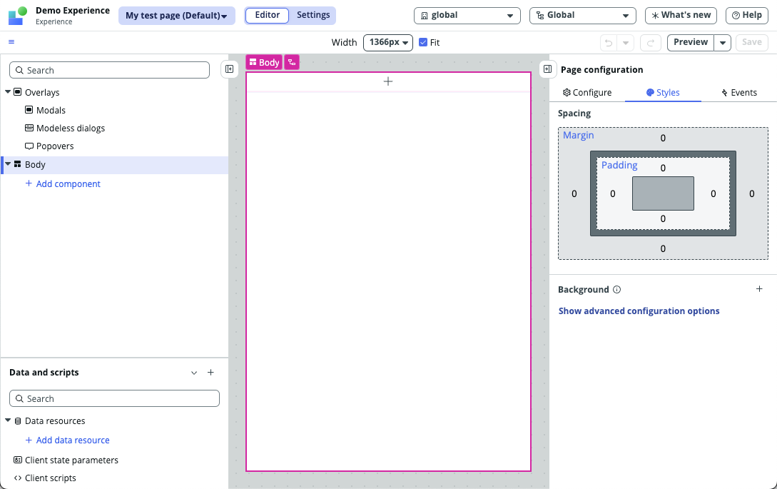 Construtor de IU editor visual