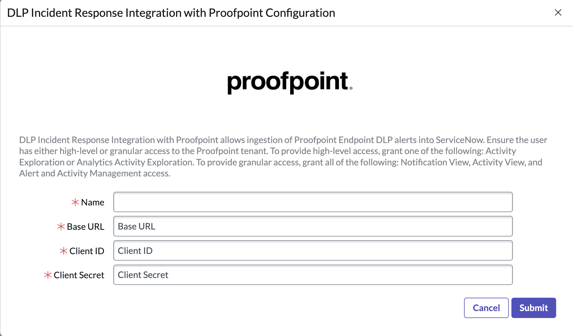 DLP Incident Response integration with Proofpoint を構成します。