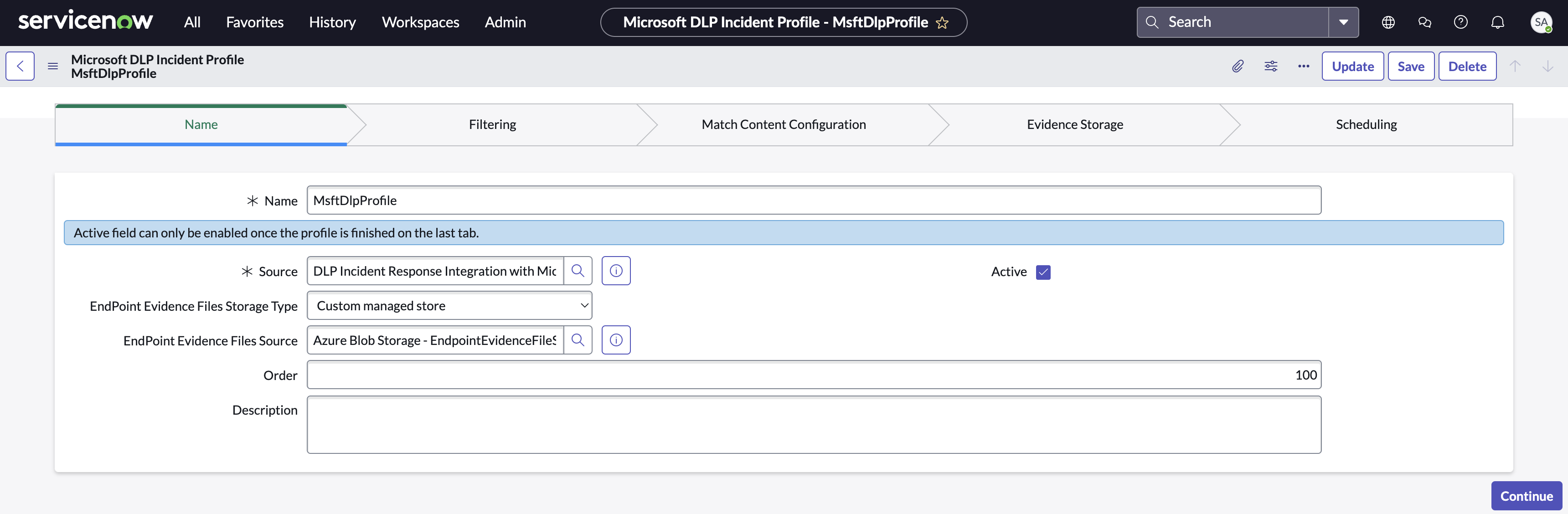 Microsoft Purview エンドポイントストレージ構成。