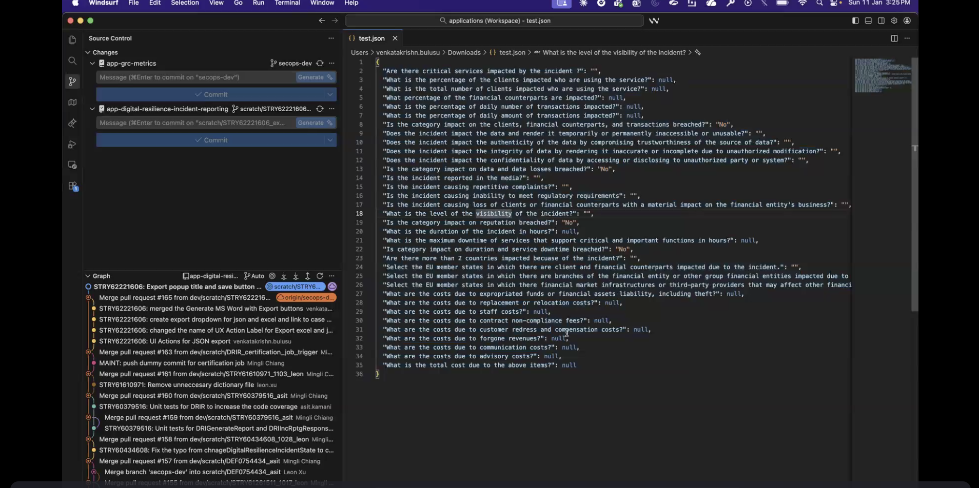 JSON format.