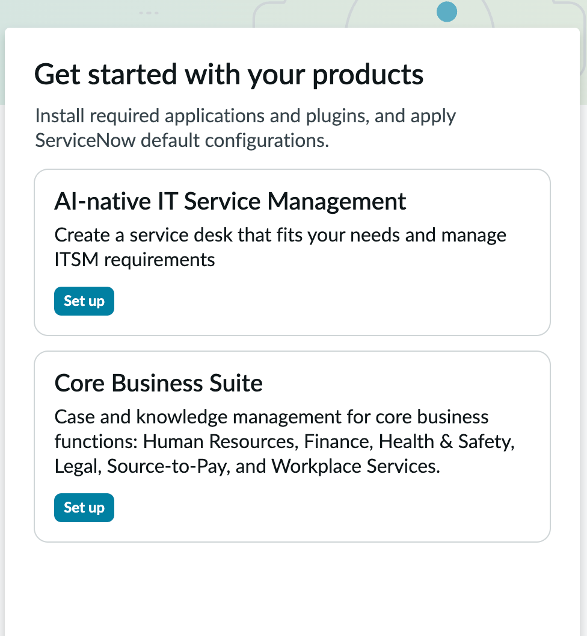 Set up AI-native ITSM application