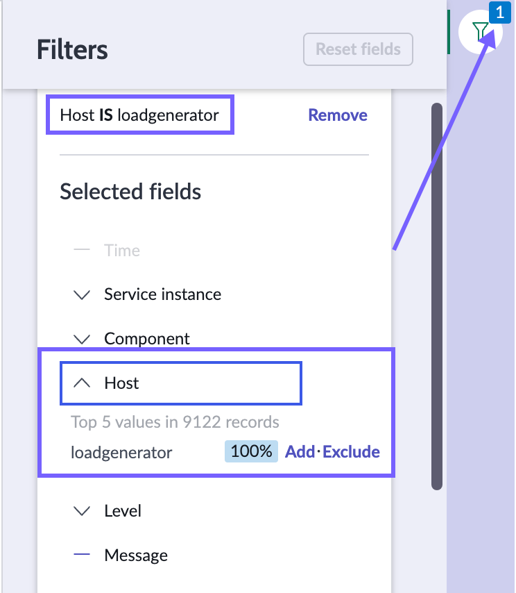 Field value filters.