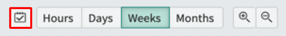 The graphic shows the current icon for exiting the history view.