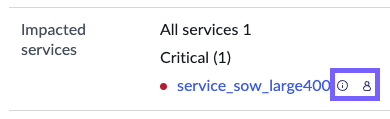 Impacted services on the preview panel Info tab.