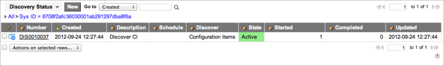 Quick discovery status list