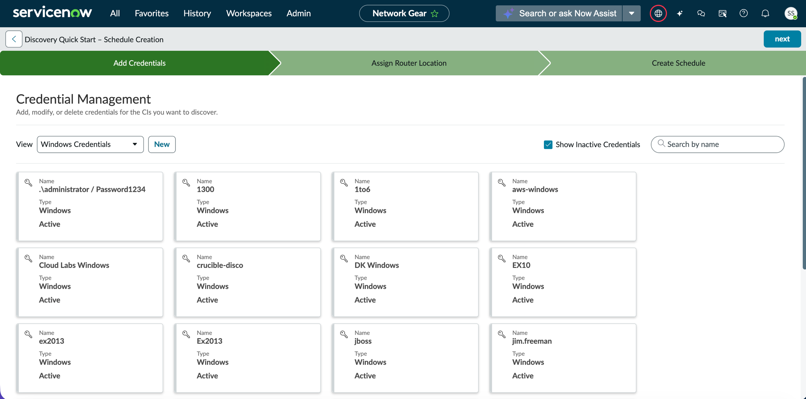 Create credentials for CI Discovery
