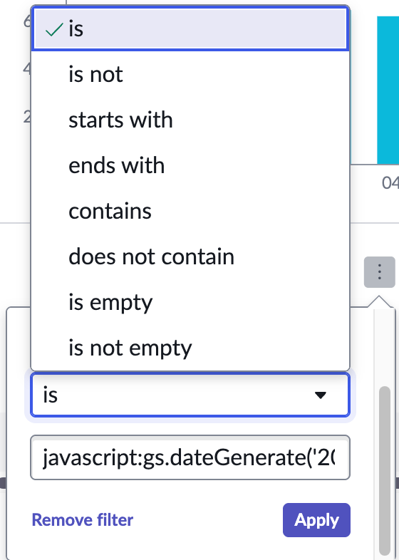 Search filter terms.