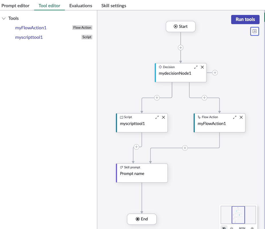 Tool editor tab in Now Assist Skill Kit